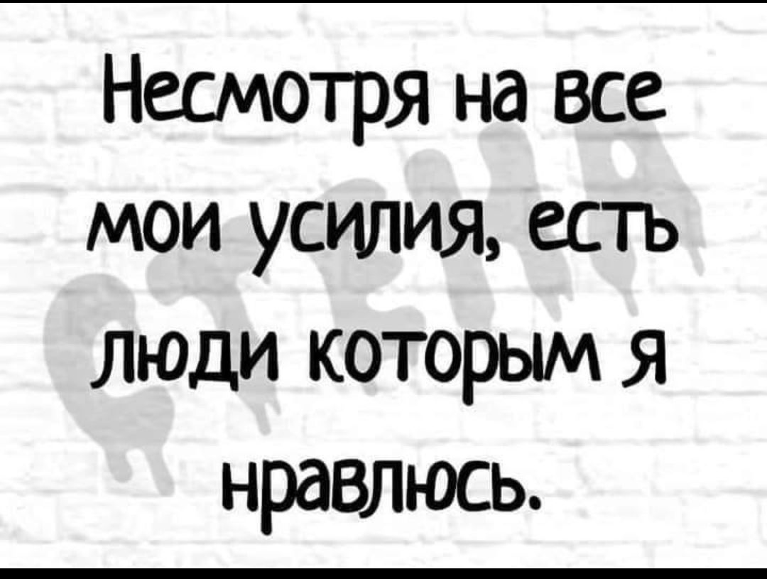 Несмотря на все мои усилия, есть люди которым я нравлюсь.