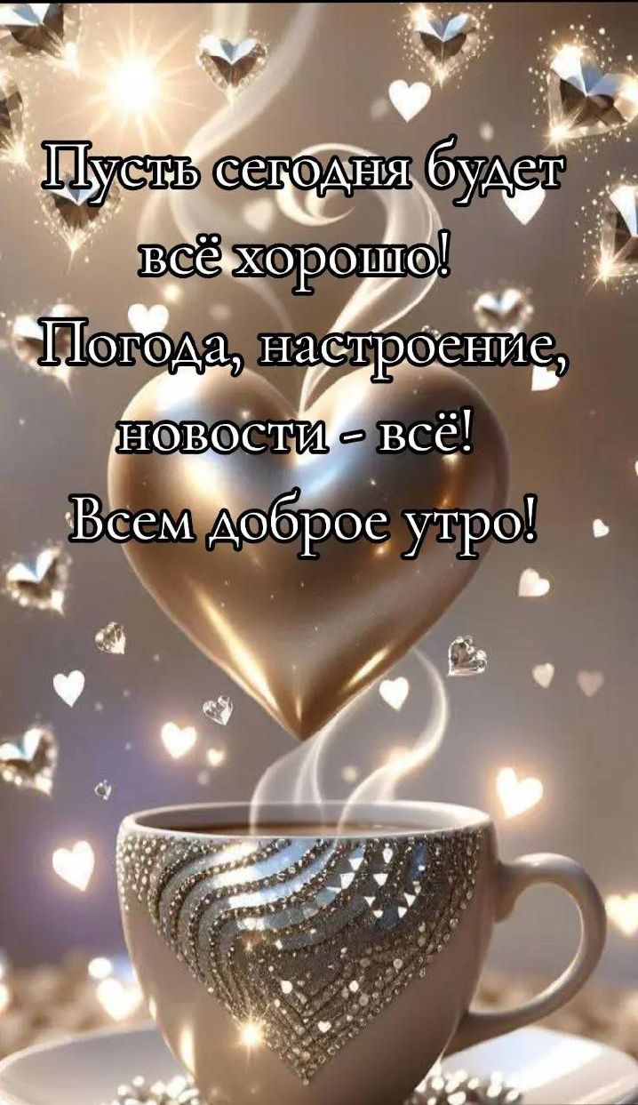 Пусть сегодня будет всё хорошо! Погода, настроение, новости - всё! Всем доброе утро!