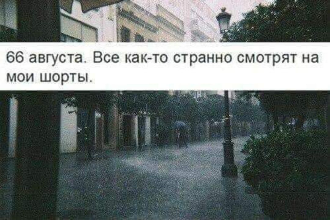 66 августа. Все как-то странно смотрят на мои шорты.
