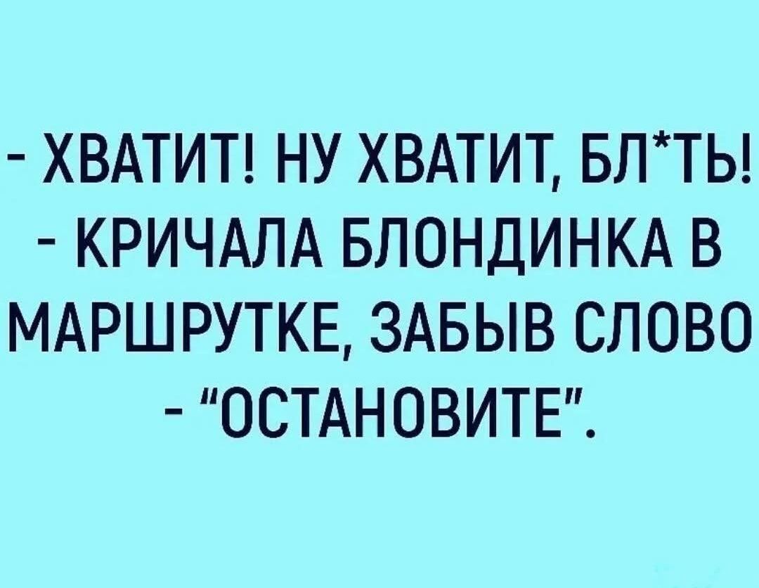- ХВАТИТ! НУ ХВАТИТ, БЛ*Т! - КРИЧАЛА БЛОНДИНКА В МАРШРУТКЕ, ЗАБЫВ СЛОВО - 