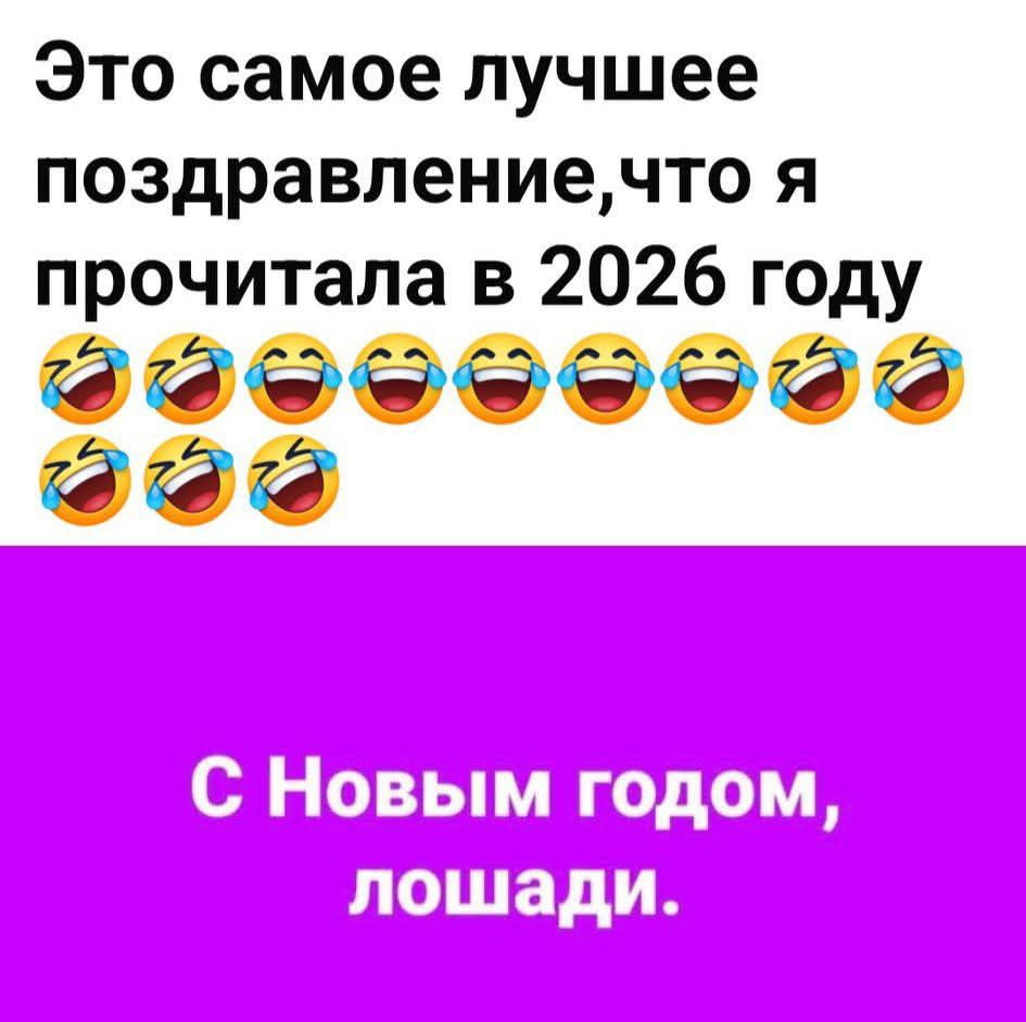 Это самое лучшее поздравление, что я прочитала в 2026 году 😂😂😂😂😂😂😂 С Новым годом, лошади.