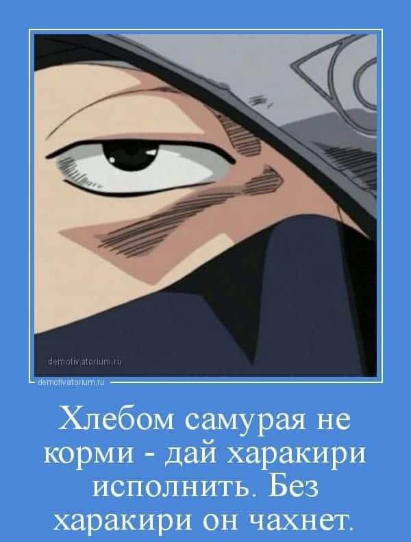 Хлебом самурая не корми - дай харакири исполнить. Без харакири он чахнет.