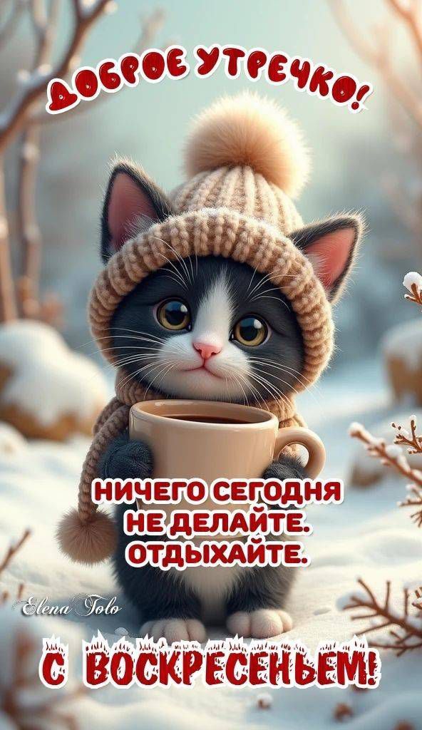 Доброе утречко! Ничего сегодня не делайте. Отдыхайте. С воскресеньем!