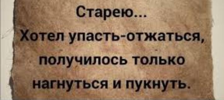 Старею _тел упасть отжаться получилось тогіько щуться и пукнуть _ _