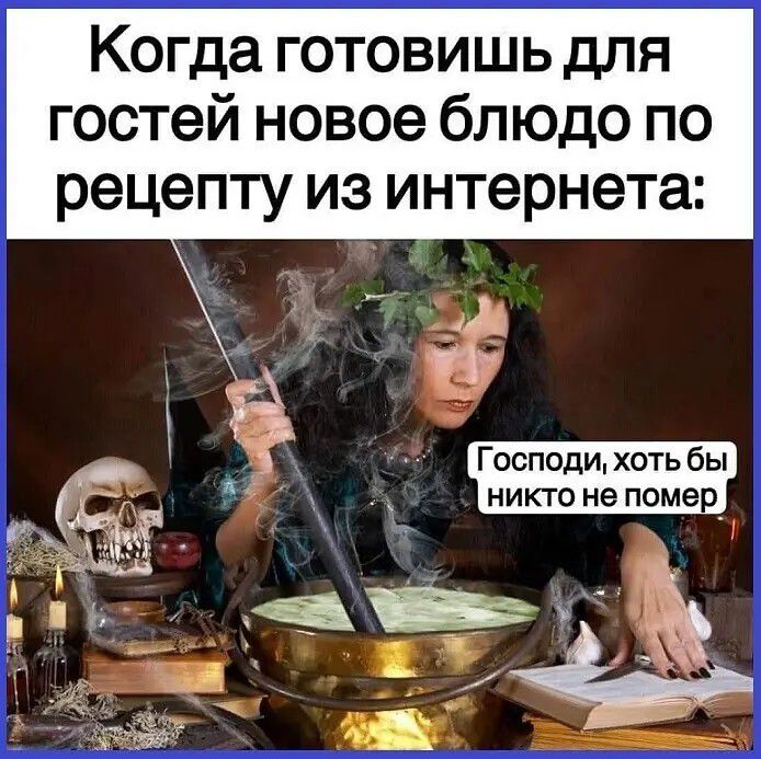 Когда готовишь для гостей новое блюдо по рецепту из интернета 1 7 _ Господи хоть бы _ д никто не помер