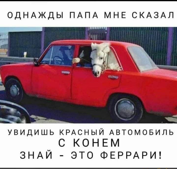ОДНАЖДЫ ПАПА МНЕ СКАЗАЛ увидишь КРАСНЫЙ Автомовиль С КОНЕМ ЗНАЙ ЭТО ФЕРРАРИ