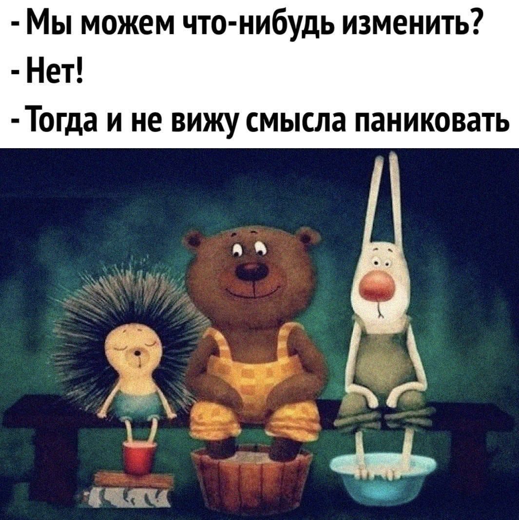 Мы можем что нибудь изменить Нет Тогда и не вижу смысла паниковать