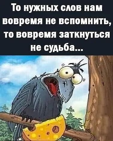 То нужных слов нам вовремя не вспомнить то вовремя заткнутьоя не судьба