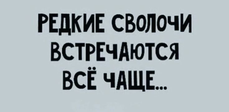 РЕДКИЕ СВОЛОЧИ ВСТРЕЧДЮТСЯ ВСЁ ЧАЩЕ