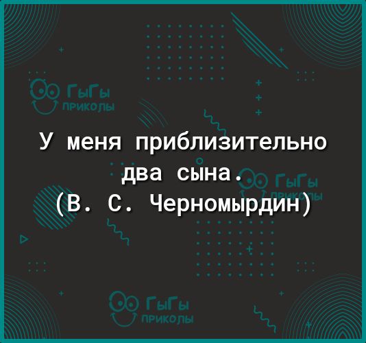 У меня приблизительно два сына В С Черномырдин
