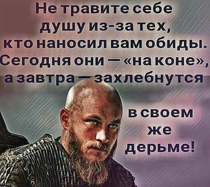 Не травите себе душу из за тех кто наносил вам обиды Сегодня они на коне азавтраъг гзахлебнутст 2 в своем Щ дерьеме