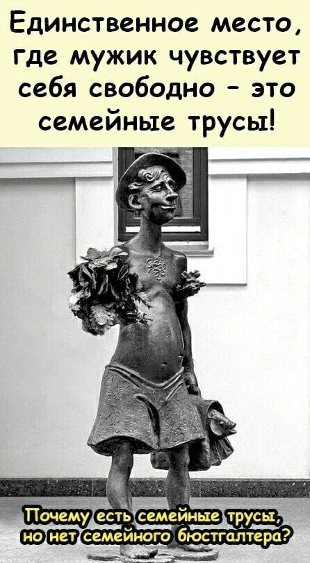 Единственное место где мужик чувствует себя свободно это семейные трусы