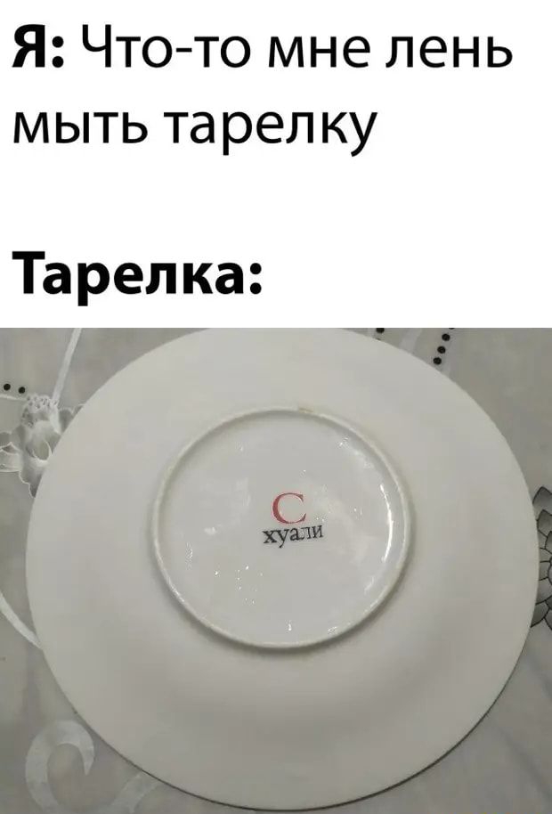 Я Что то мне лень мьпьтарелку тарелка