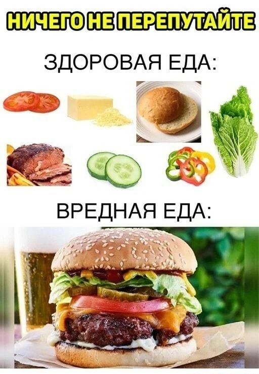 ЗДОРОВАЯ ЕДА ё со ВРЕДНАЯ ЕДА