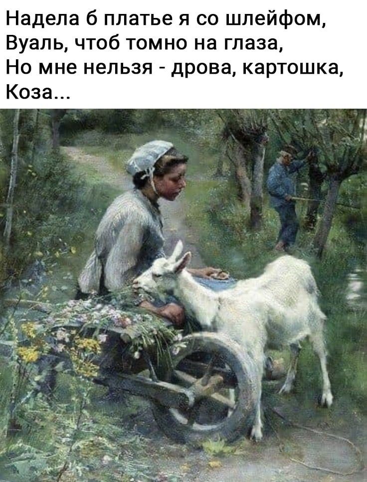 Надела б платье я со шлейфом Вуаль чтоб томно на глаза Но мне нельзя дрова картошка