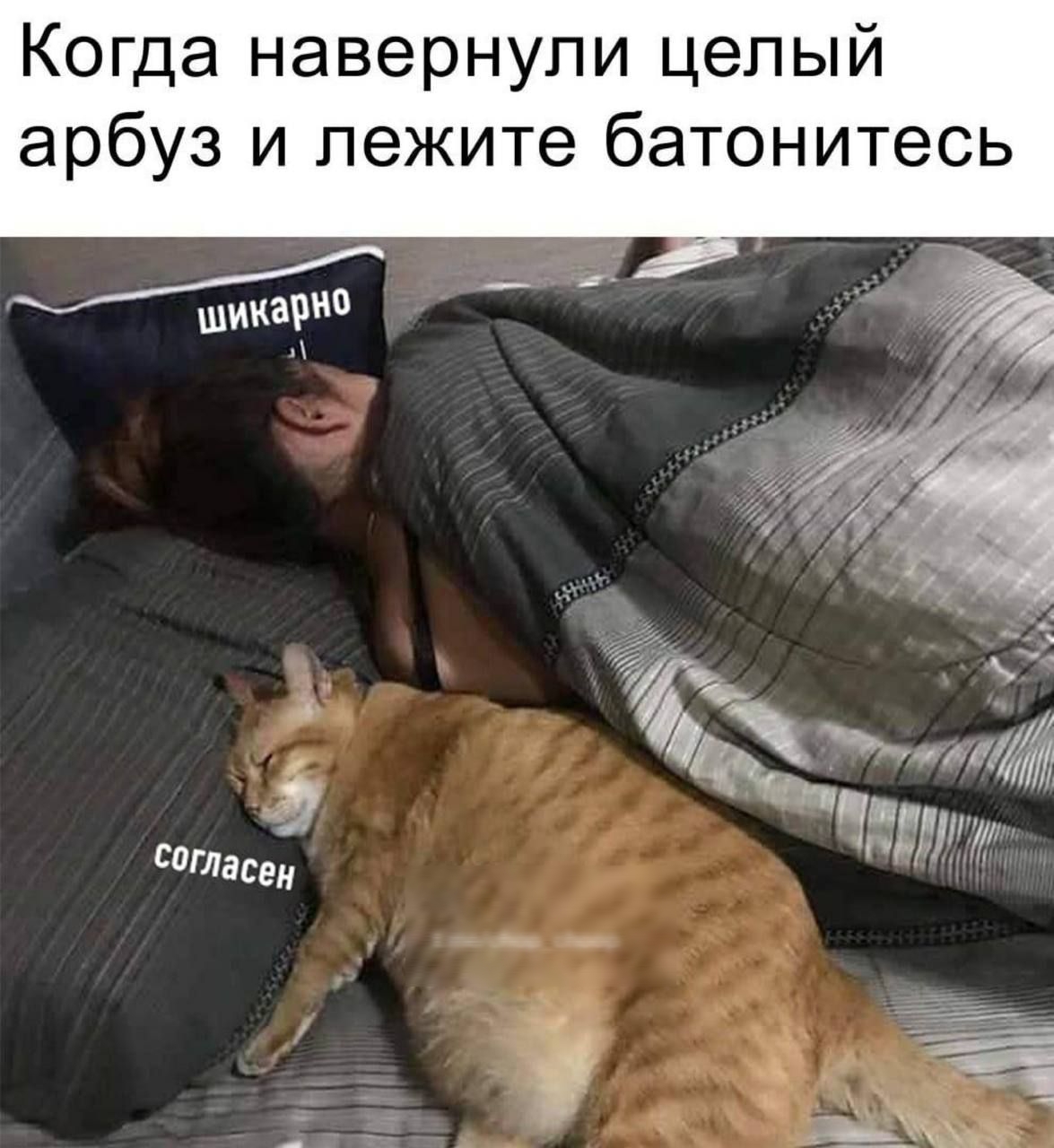 Когда навернупи целый арбуз и лежите батонитесь