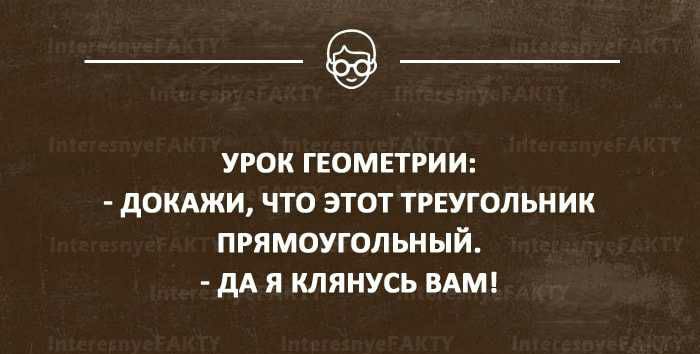__ УРОК ГЕОМЕТРИИ дОКАЖИ ЧТО ЭТОТ ТРЕУГОЛЬНИК ПРЯМОУГОЛЬНЫЙ дА Я КЛЯНУСЬ ВАМ