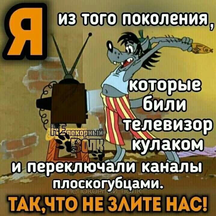 из того поколения каторые ібиди пд ТЕЛЕВИЗОР Дкулаком И ПЕРВКЛЮЧЗЛИ каналы плоскогубцами