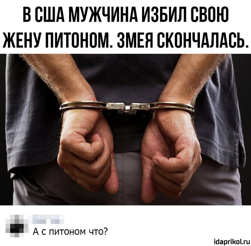 В США МУЖЧИНА ИЗБИЛ СВОЮ ЖЕНУ ПИТПНПМ ЗМЕЯ ВКПНЧАЛАСЬ П А с питоном что