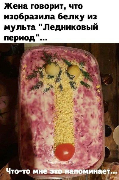 Жена говорит что изобразила белку из мульта Ледниковый период