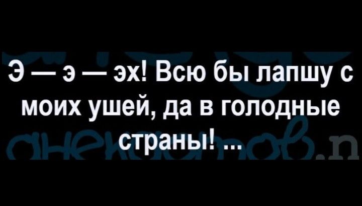 Э э эх Всю бы лапшу с моих ушей да в голодные страны