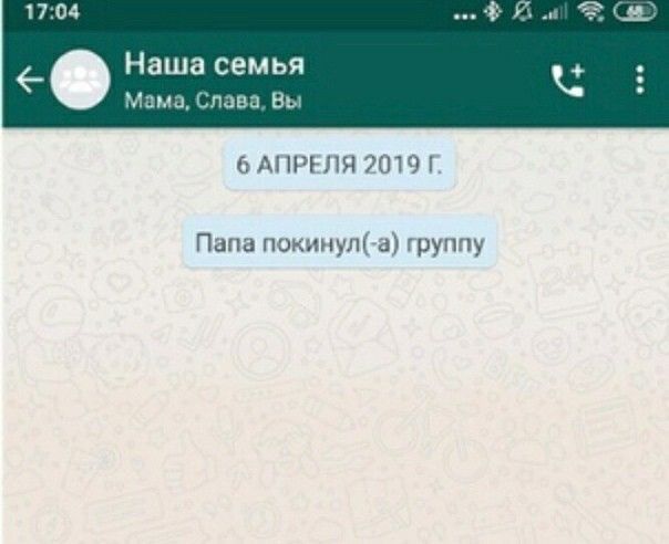 6 АПРЕЛЯ 2019 Г.
Папа покинул(-а) группу