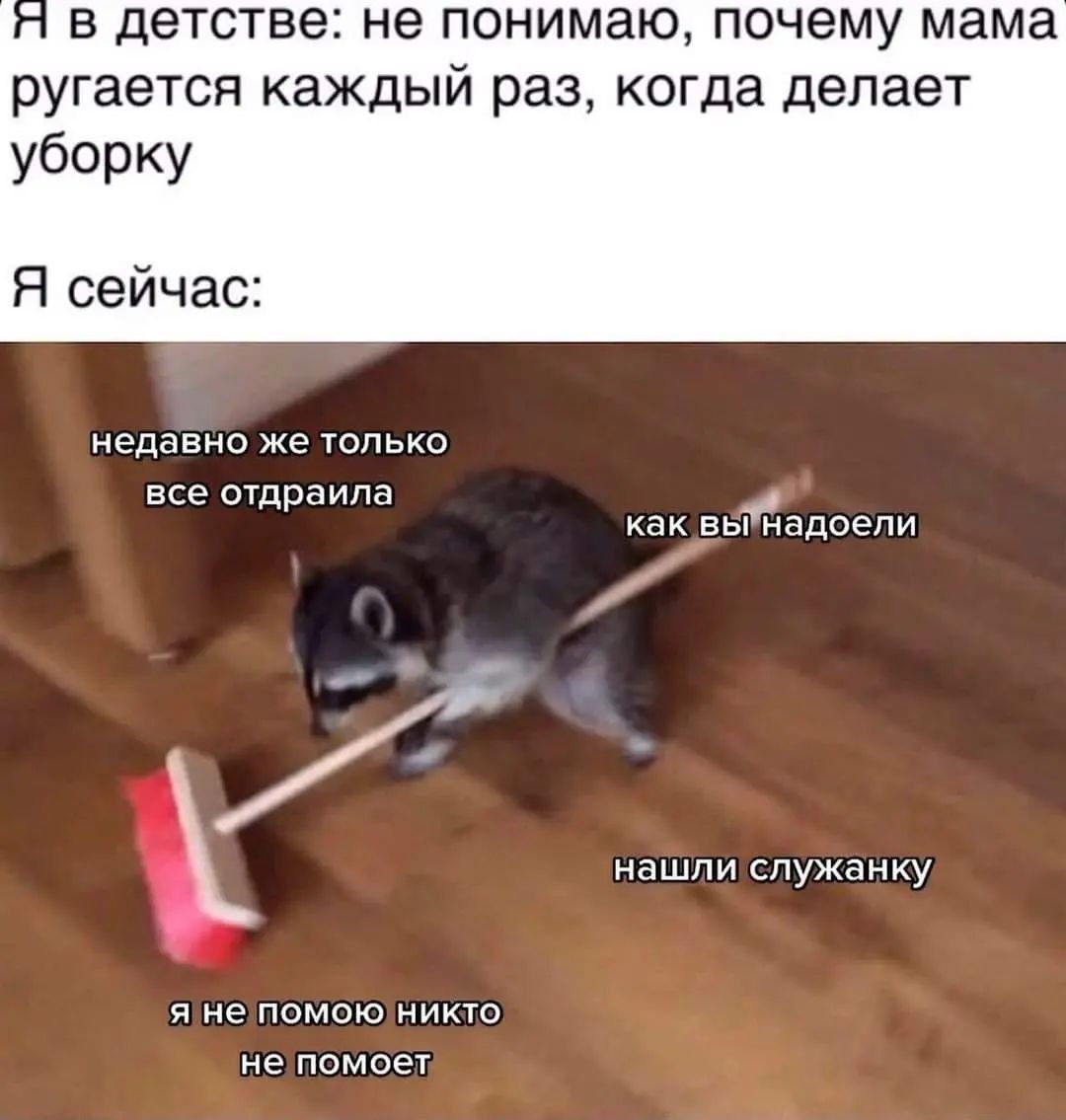 в детстве не понимаю почему мама ругается каждый раз когда делает УбОРКУ Я сейчас недавно же ТОЛЬКО все отдраипа как вы надоели _1 Я не ПОМОЮ НИКТО не ПОМОЁТ нашли служанку