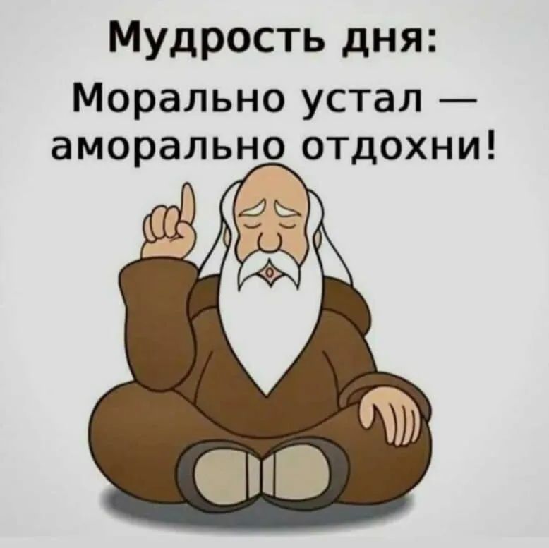 Мудрость дня Морально устал аморально отдохни ёж