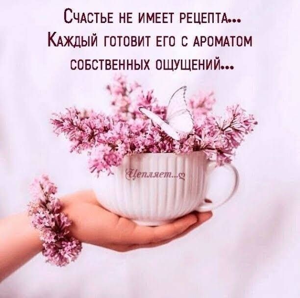 СЧАСТЬЕ НЕ ИМЕЕТ РЕЦЕПТА КАЖДЫЙ ГОТОВИТ ЕГО С АРОМАТОМ СОБСТВЕННЫХ ОЩУЩЕНИЙ д