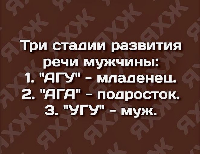 Три стадии развития речи мужчины 1 ПГУ младенец 2 дГд подросток З УГУ муж