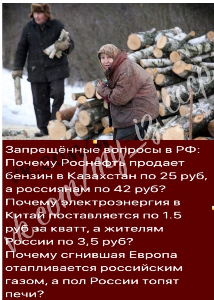 Запрещённ Почему Ро бензин в К продает н по 25 руб по 42 руб а кватт а жителям сии по 35 руб очему сгнившая Европа отапливается российским газом а пол России топят печи