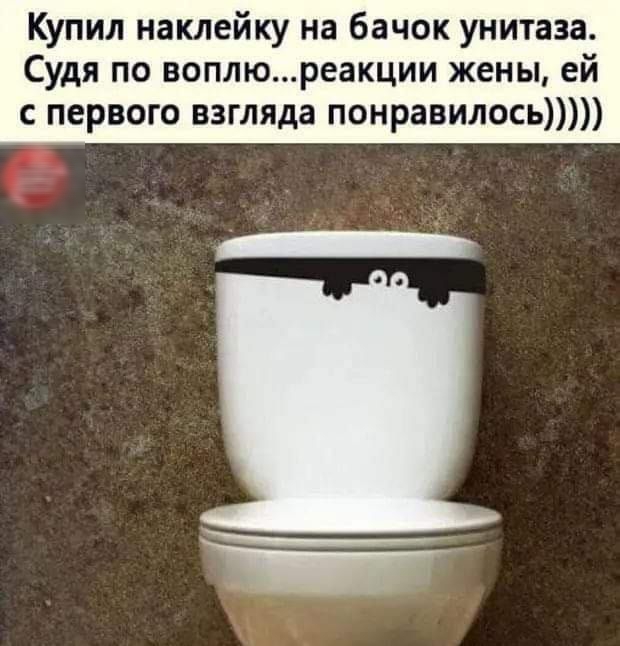Купил наклейку на бачок унитаза Судя по воплюреакции жены ей с первого взгляда понравилось