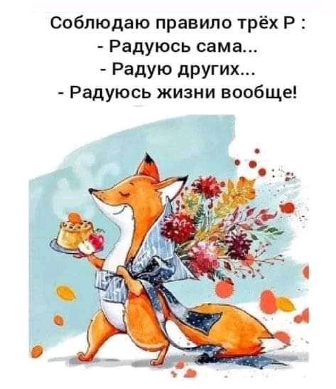 соблюдаю правило трёх Р Радуюсь сама Радую других Радуюсь жизни вообще