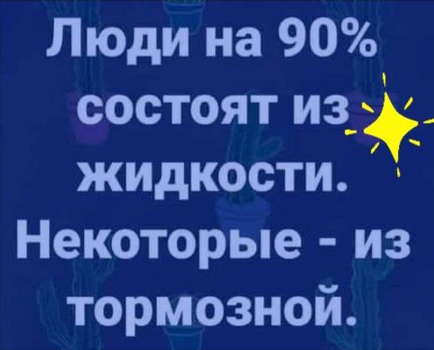 Люди на 90 состоят из жидкости Некоторые из тормозной
