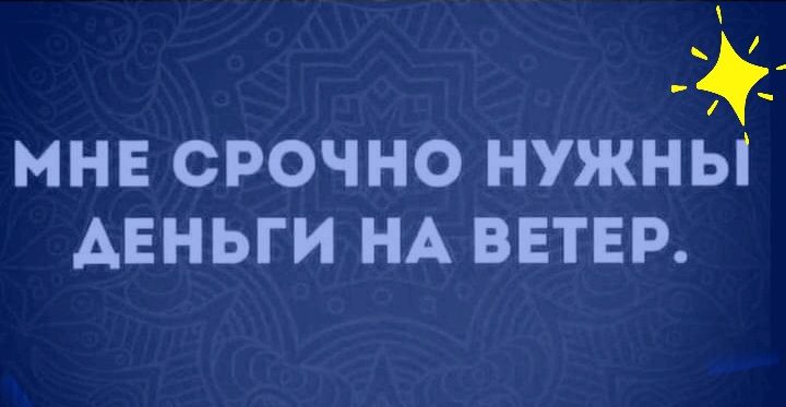 МНЕ СРОЧНО НУЖНЬ ДЕНЬГИ НА ВЕТЕР