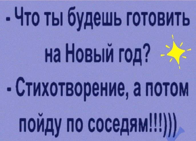 Что ты будешь готовить на Новый год Стихотворение а потом пойду по соседям
