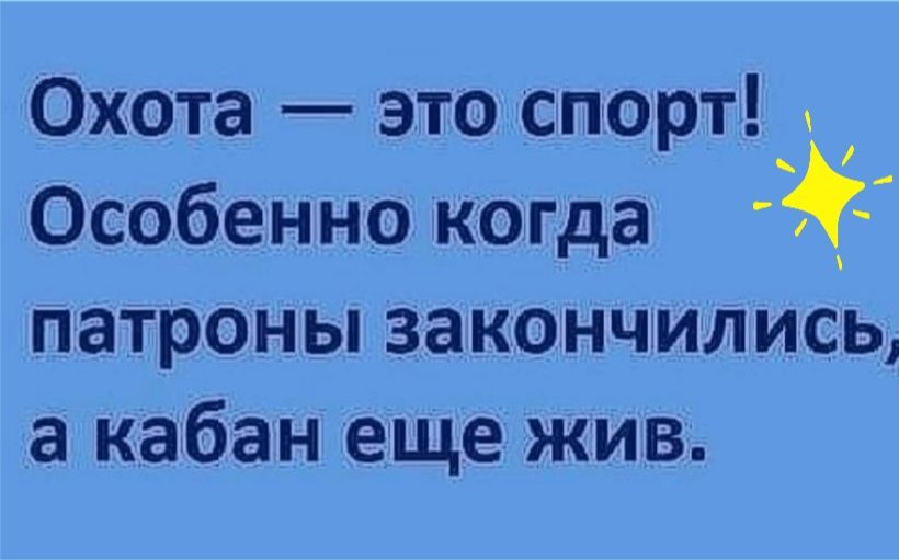 Охота это спорт Особенно когда патроны закончились а кабан еще жив