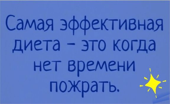 Самая эффективная диета это когда нет времени пожрать