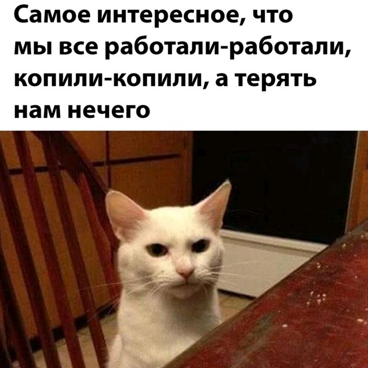 Самое интересное что мы все работали работали копили копили а терять нам нечего