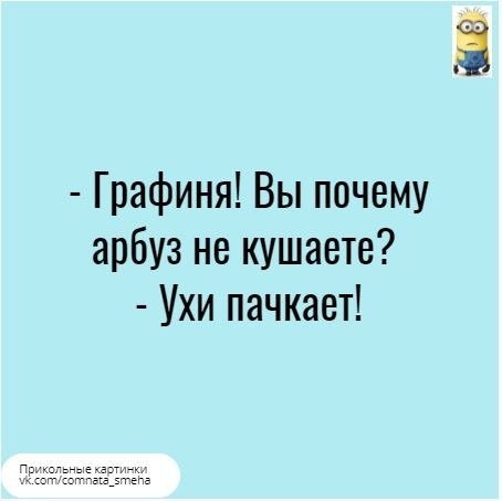 Графиня Вы почему арбуз не кушаете Ухи пачкает