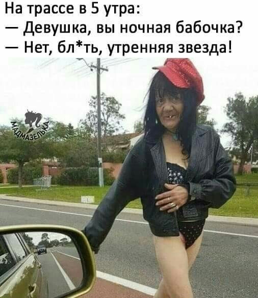 На трассе в 5 утра девушка вы ночная бабочка Нет блть утренняя звезда