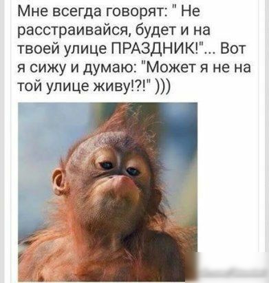 Мне всегда говорят Не расстраивайся будет и на твоей улице ПРАЗДНИК Вот я сижу и думаю Может я не на той улице живу