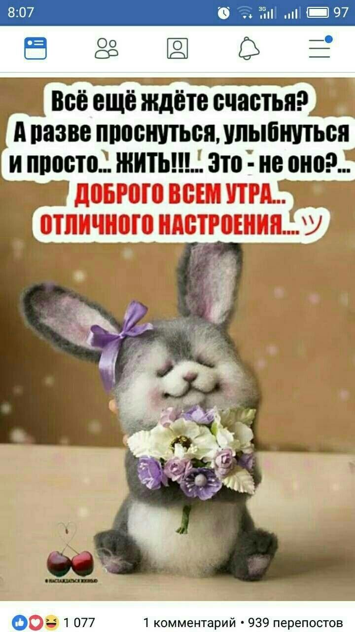 1 ВСЁ ещё Ждёт счастьягіі _ Ара зве ппосшпься улыбнуться и имею житыш это 1 не оно 1 077 1 комментарий 939 перепостов