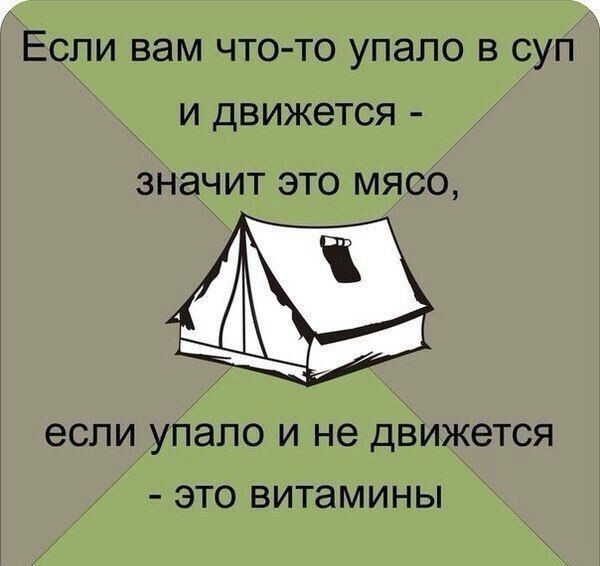 Если вам что то упало в суп И ДВИЖ6ТСЯ ЗНЭЧИТ ЭТО МЯСО если уПапо и не движется это витамины