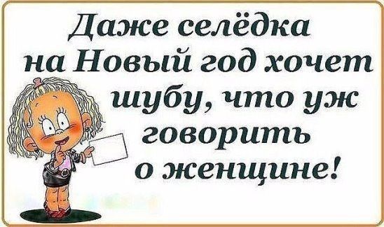 Даже селёдка Новый год хочет шубу что уж говорить о женщине