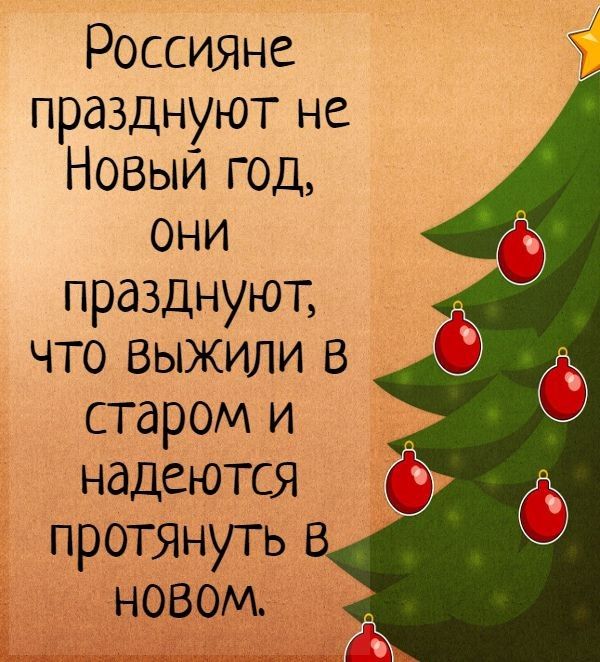 Россияне празднуют не Новый год они празднуют что выжили в старом и надеются