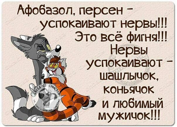 Афобазоп персен успокаивают нервы Это всё фигня Нервы успокаивают _ шашпычок коньячок и любимый мужичок