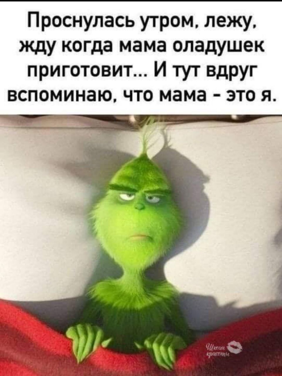 Проснулась утром лежу жду когда мама оладушек приготовит И тут вдруг вспоминаю что мама это я