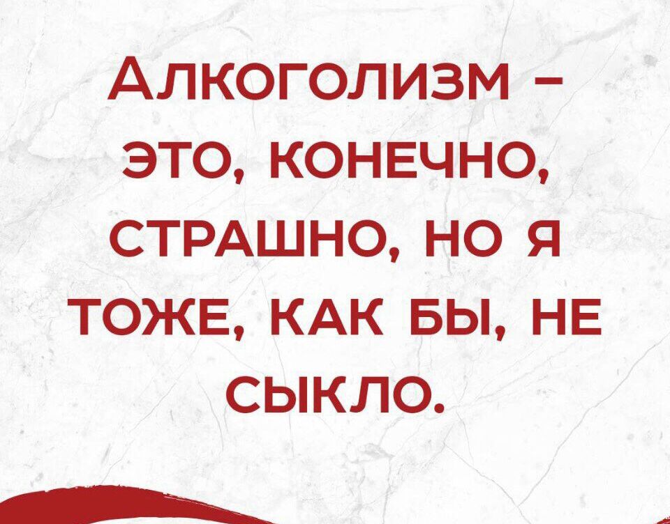 АЛКОГОЛИЗМ ЭТО КОНЕЧНО СТРАШНО НО Я ТОЖЕ КАК БЫ НЕ СЫКЛО