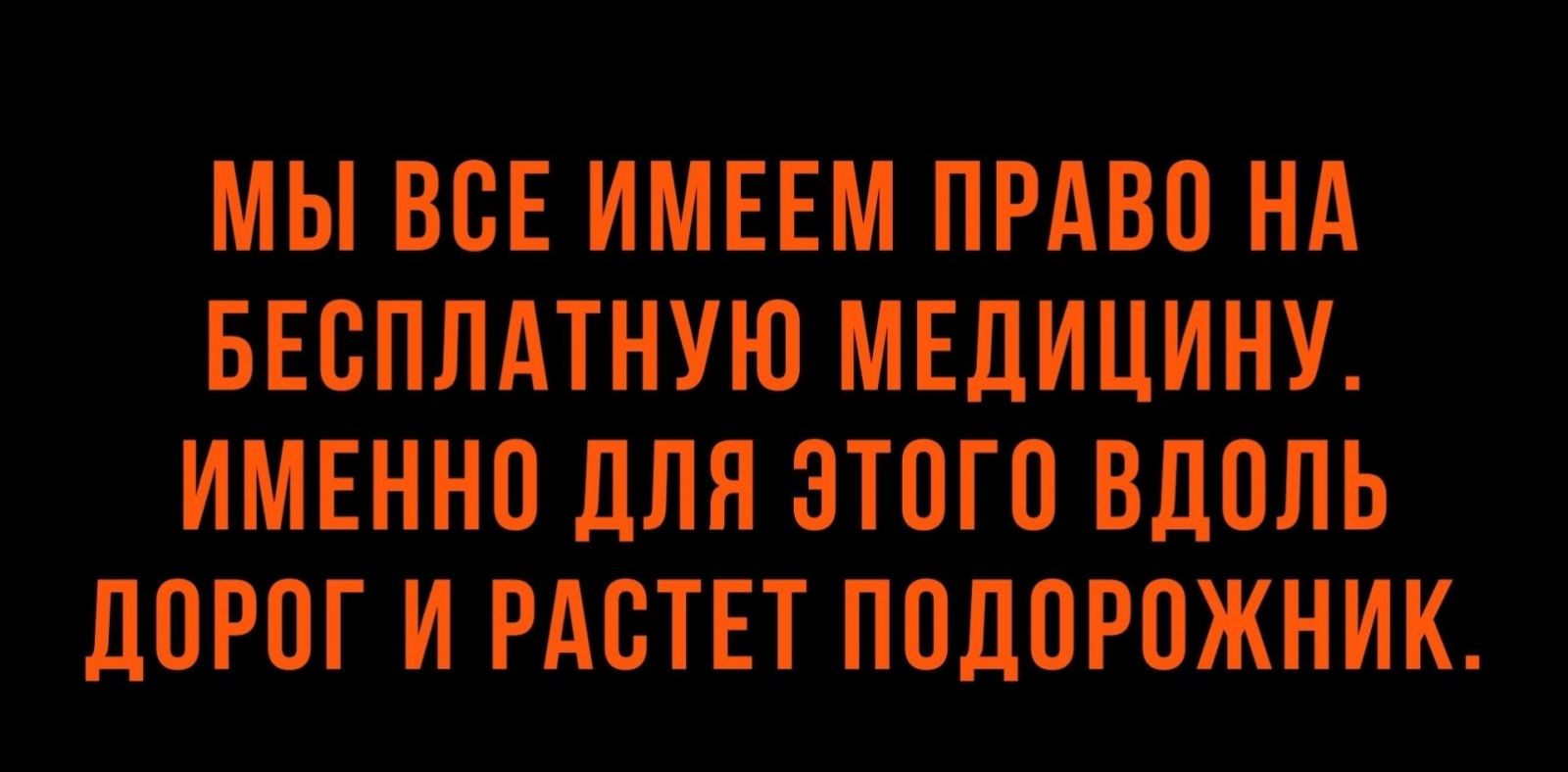 МЫ ВСЕ ИМЕЕМ ПРАВО НА БЕСПЛАТНУЮ МЕДИЦИНУ ИМЕННО ДЛЯ ЭТОГО ВДОЛЬ ДОРОГ И РАСТЕТ ПОДОРОЖНИК